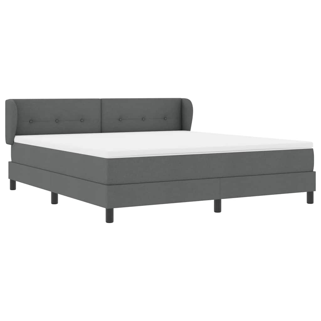 Box spring seng med hovedgærde Mørkegrå 180 x 200 cm Stof