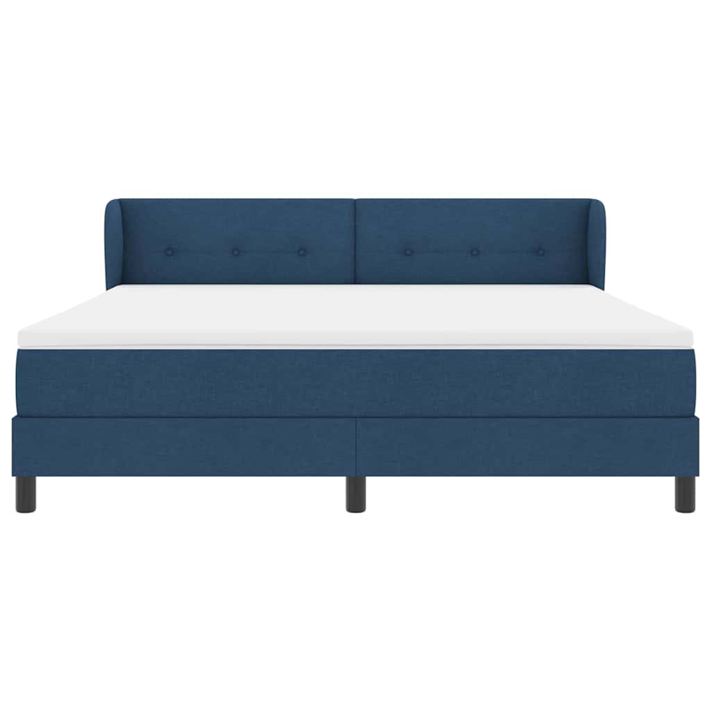 Box spring seng med hovedgærde Blå 180 x 200 cm Stof