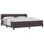 Box spring seng med hovedgærde Mørk Brun 200 x 200 cm Stof