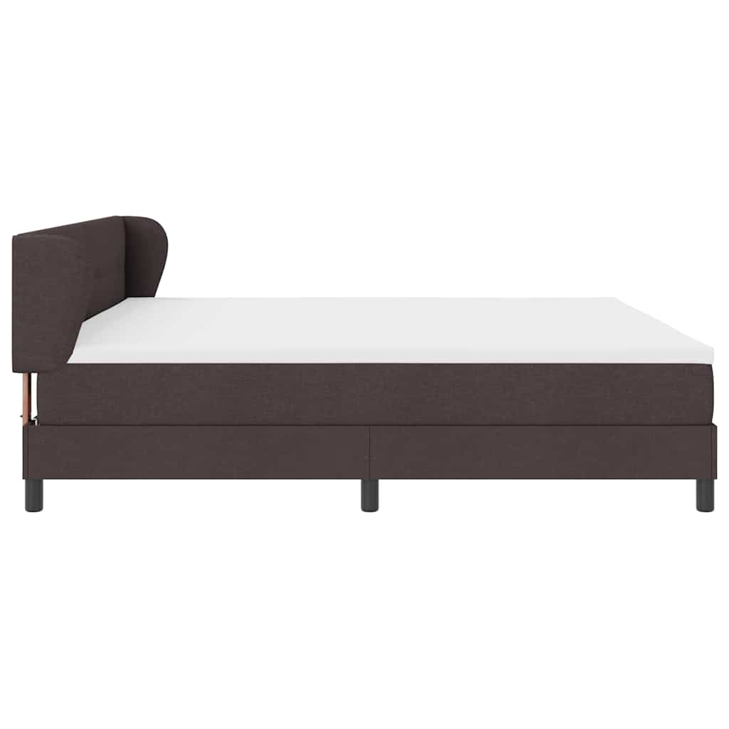 Box spring seng med hovedgærde Mørk Brun 200 x 200 cm Stof