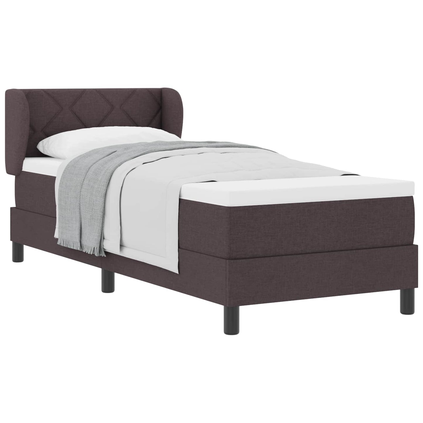 Box spring seng med hovedgærde Mørk Brun 80 x 200 cm Stof