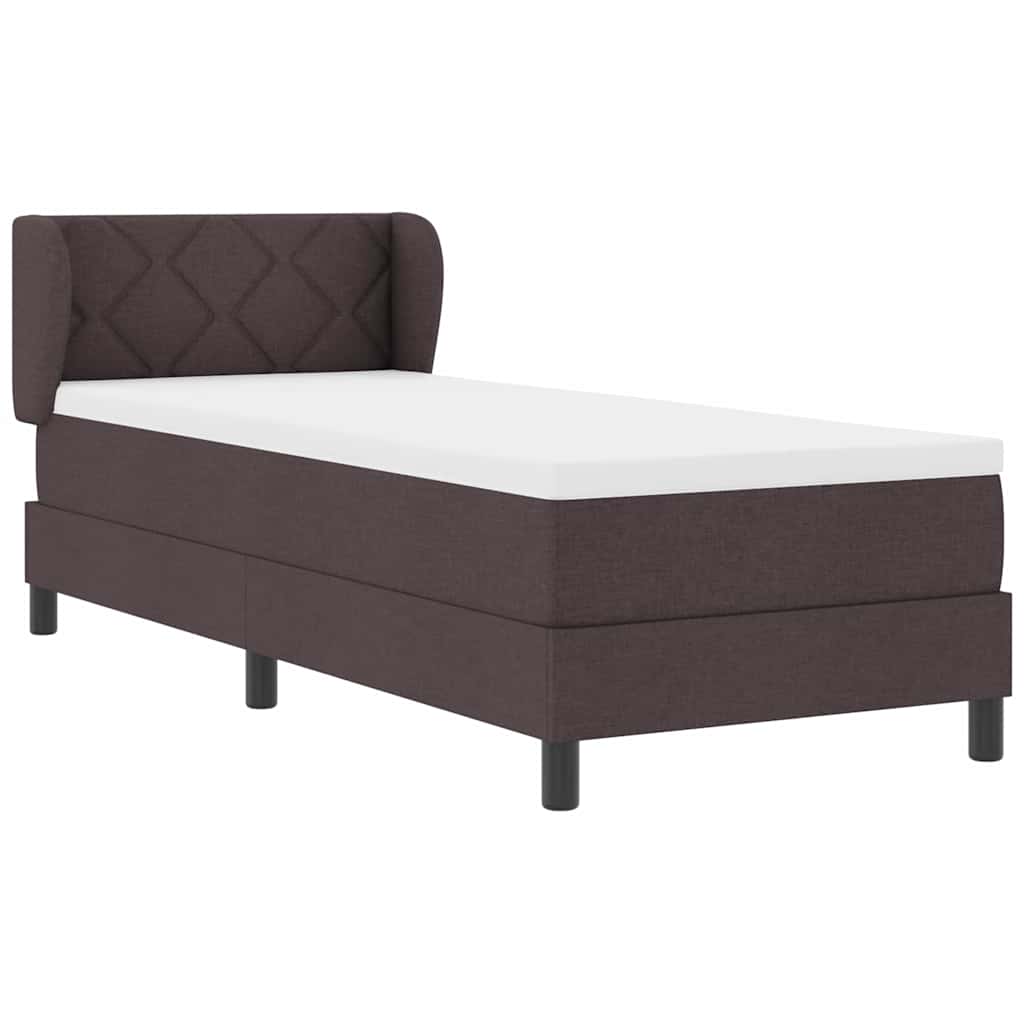 Box spring seng med hovedgærde Mørk Brun 80 x 200 cm Stof