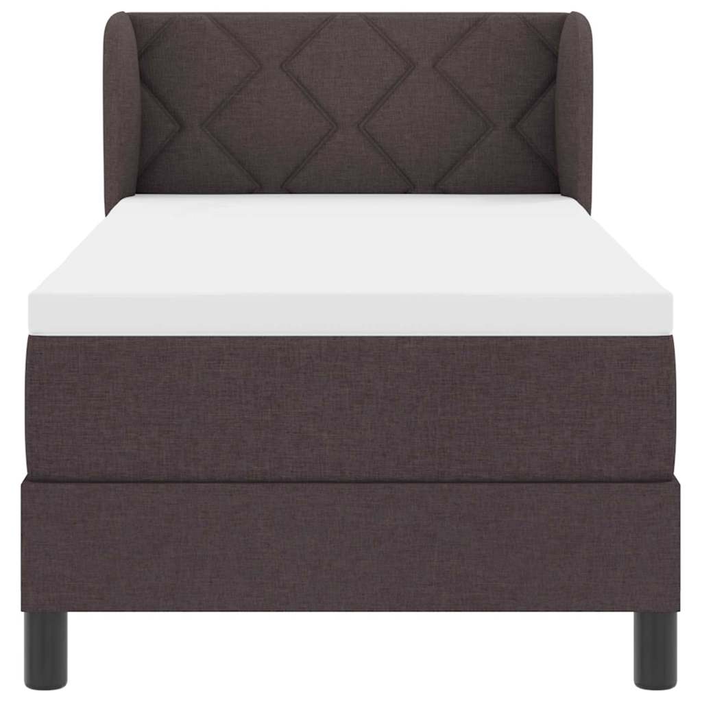 Box spring seng med hovedgærde Mørk Brun 80 x 200 cm Stof