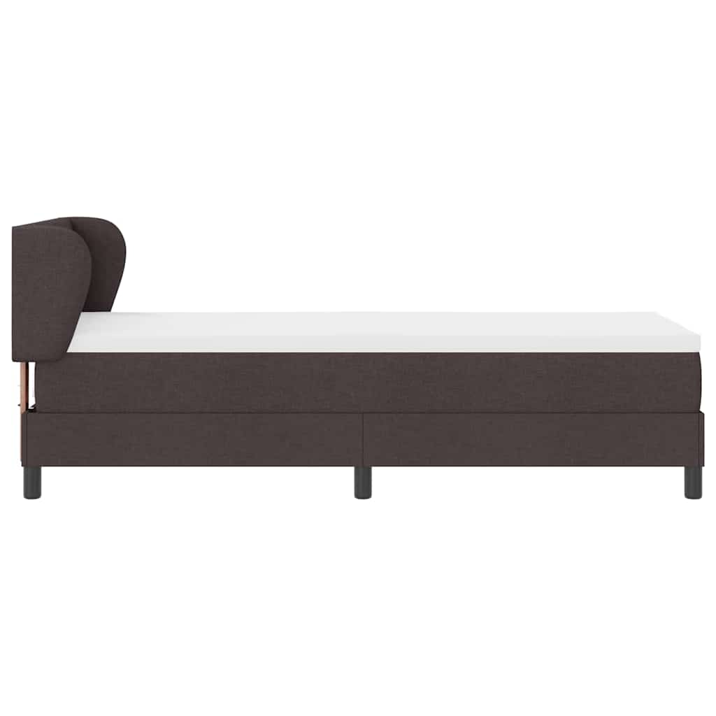 Box spring seng med hovedgærde Mørk Brun 80 x 200 cm Stof