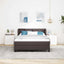 Box spring seng med hovedgærde Mørk Brun 140 x 200 cm Stof