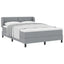 Box spring seng med hovedgærde Lysegrå 160 x 200 cm Stof