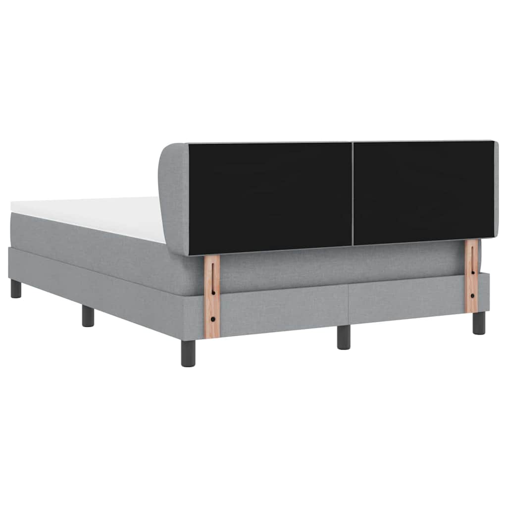 Box spring seng med hovedgærde Lysegrå 160 x 200 cm Stof