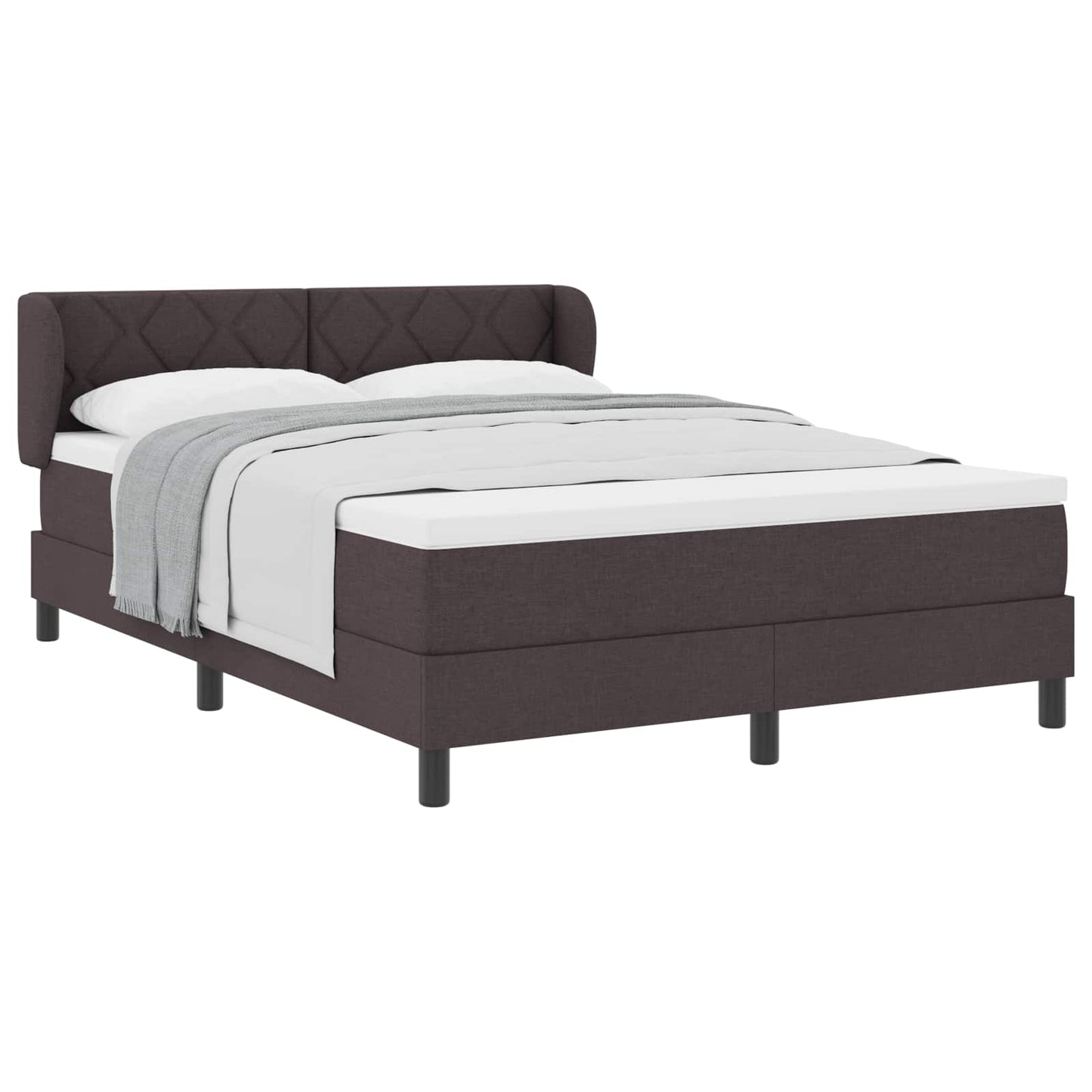 Box spring seng med hovedgærde Mørk Brun 160 x 200 cm Stof
