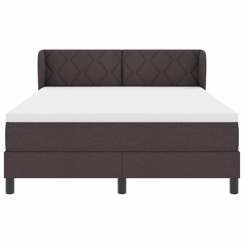 Box spring seng med hovedgærde Mørk Brun 160 x 200 cm Stof