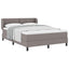 Box spring seng med hovedgærde Gråbrun 160 x 200 cm Stof