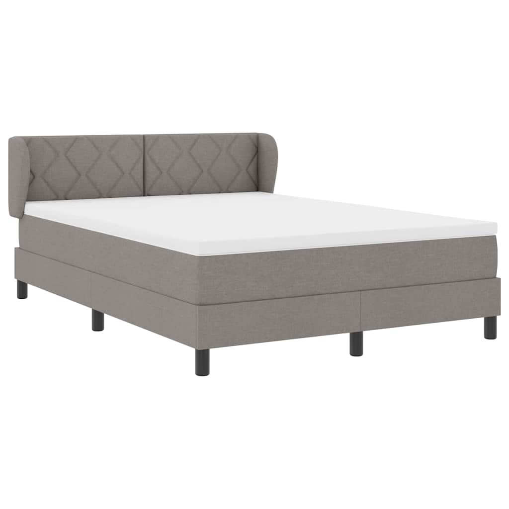 Box spring seng med hovedgærde Gråbrun 160 x 200 cm Stof
