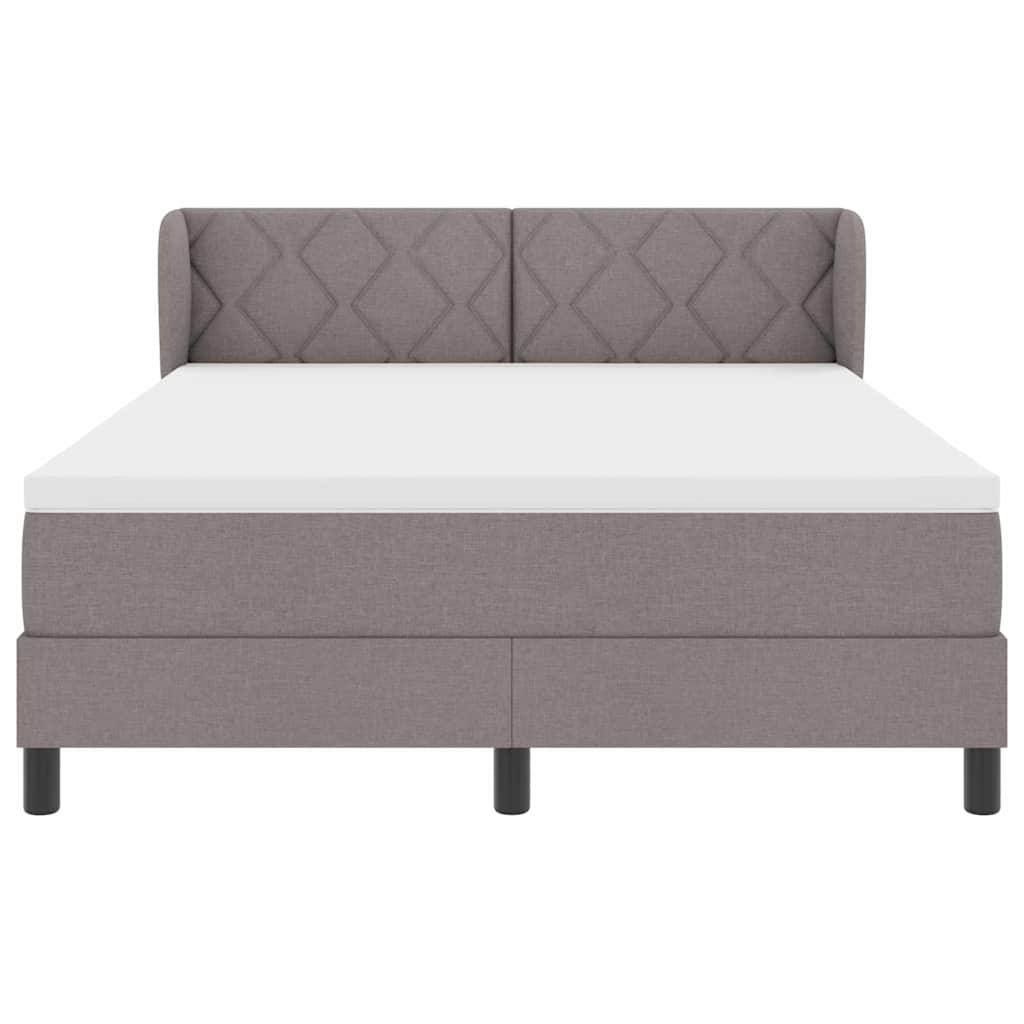 Box spring seng med hovedgærde Gråbrun 160 x 200 cm Stof