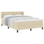 Box spring seng med hovedgærde Creme 160 x 200 cm Stof