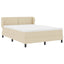 Box spring seng med hovedgærde Creme 160 x 200 cm Stof