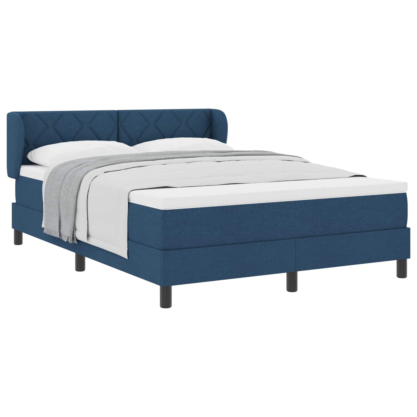 Box spring seng med hovedgærde Blå 160 x 200 cm Stof