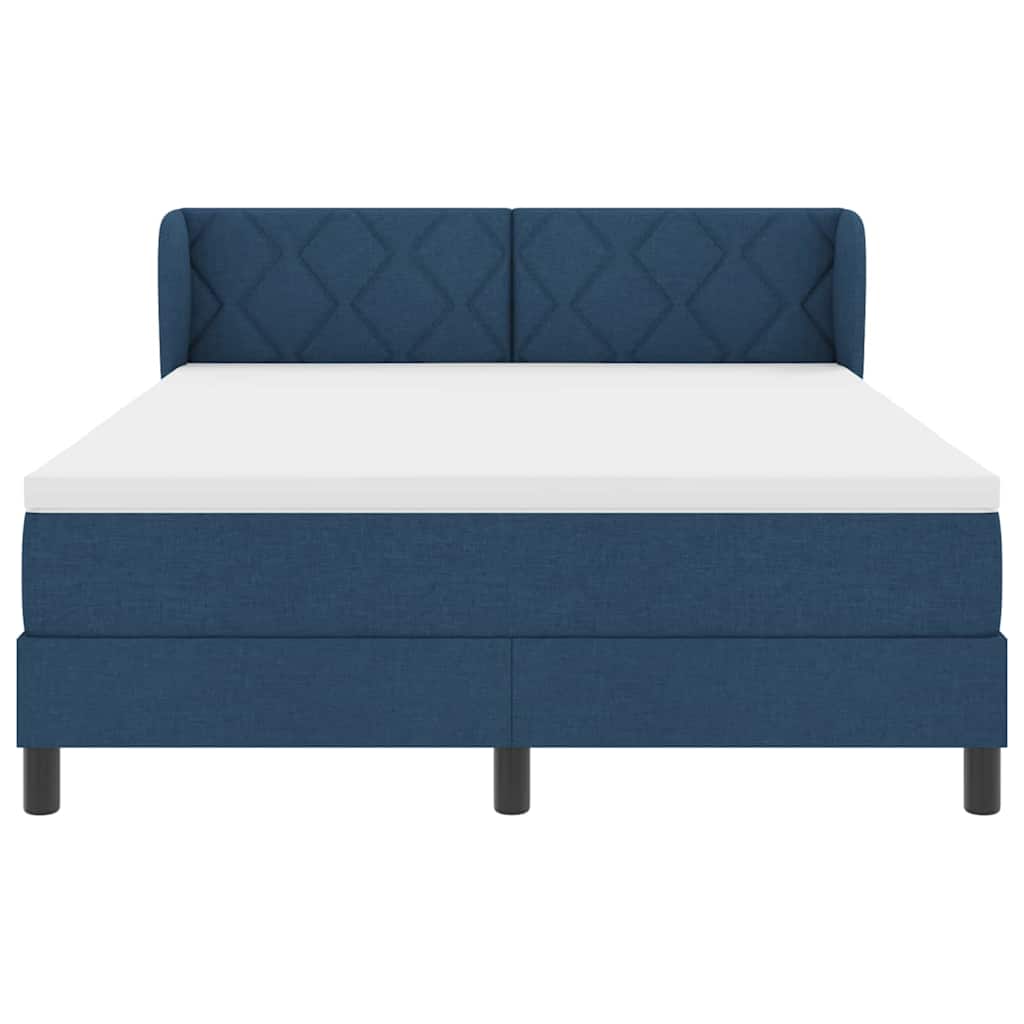 Box spring seng med hovedgærde Blå 160 x 200 cm Stof