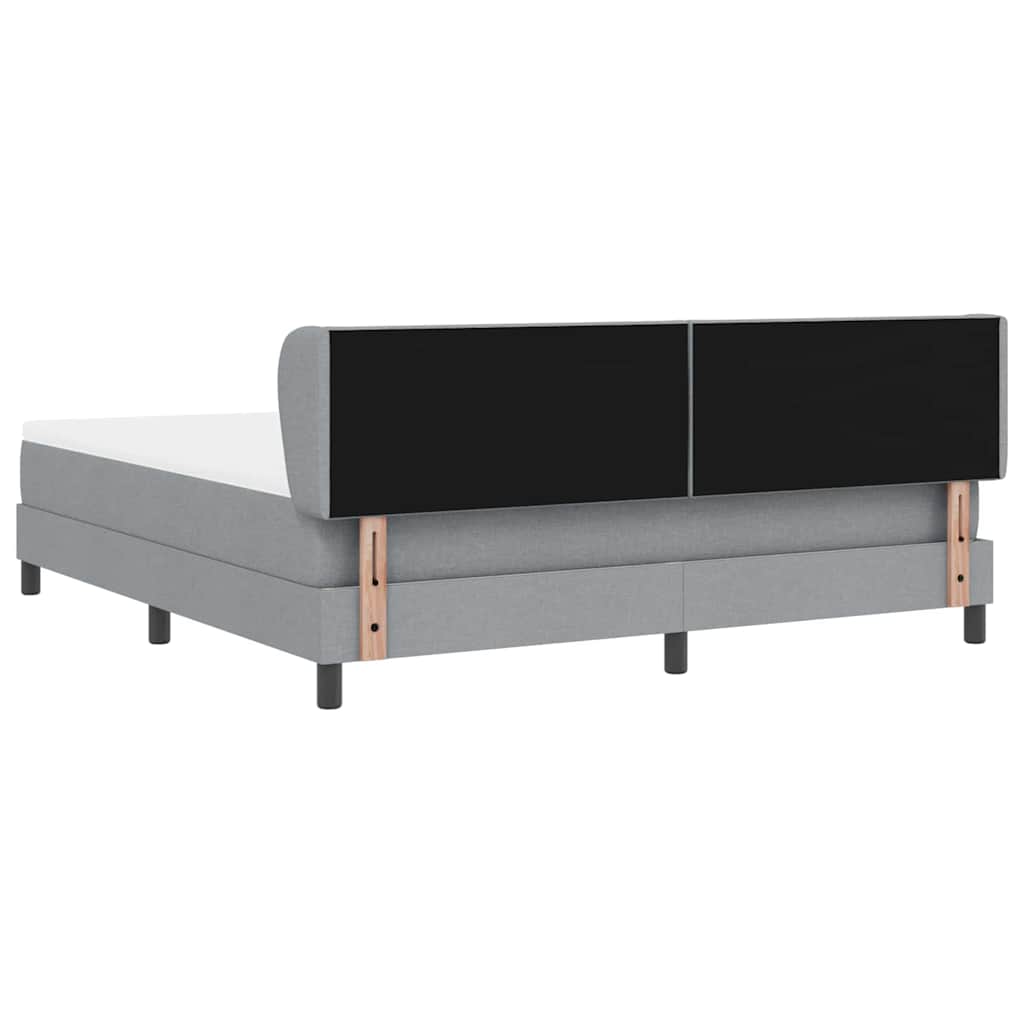 Box spring seng med hovedgærde Lysegrå 180 x 200 cm Stof