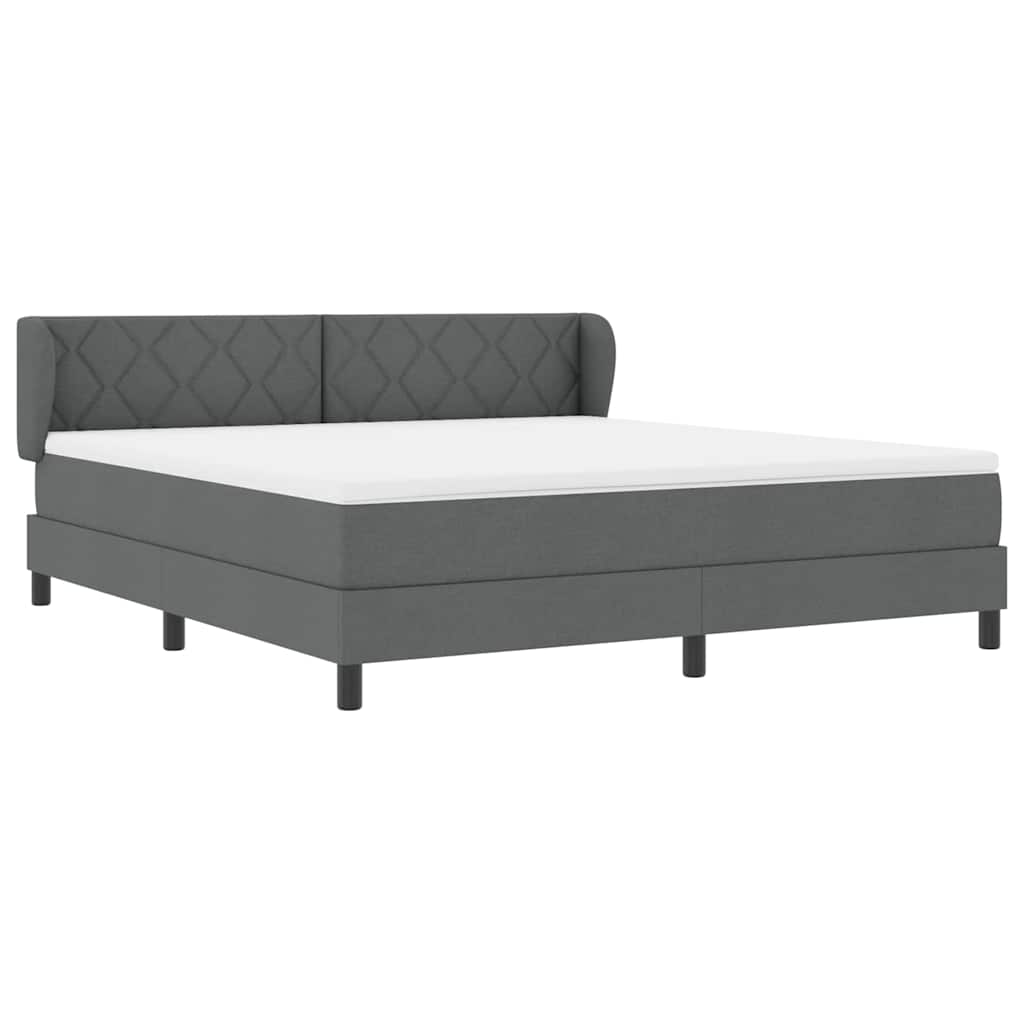 Box spring seng med hovedgærde Mørkegrå 180 x 200 cm Stof