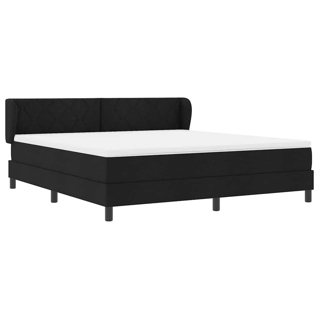 Box spring seng med hovedgærde Sort 180 x 200 cm Stof