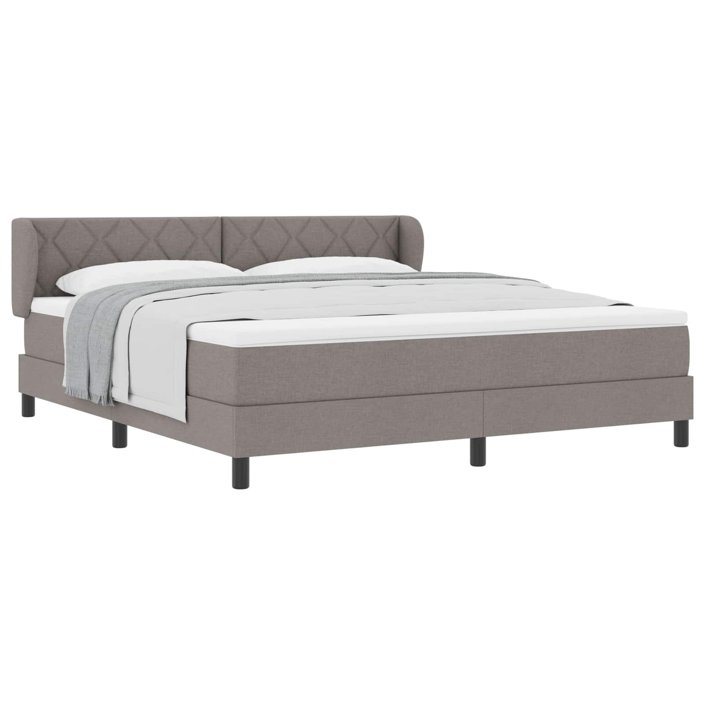 Box spring seng med hovedgærde Gråbrun 180 x 200 cm Stof