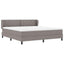 Box spring seng med hovedgærde Gråbrun 180 x 200 cm Stof