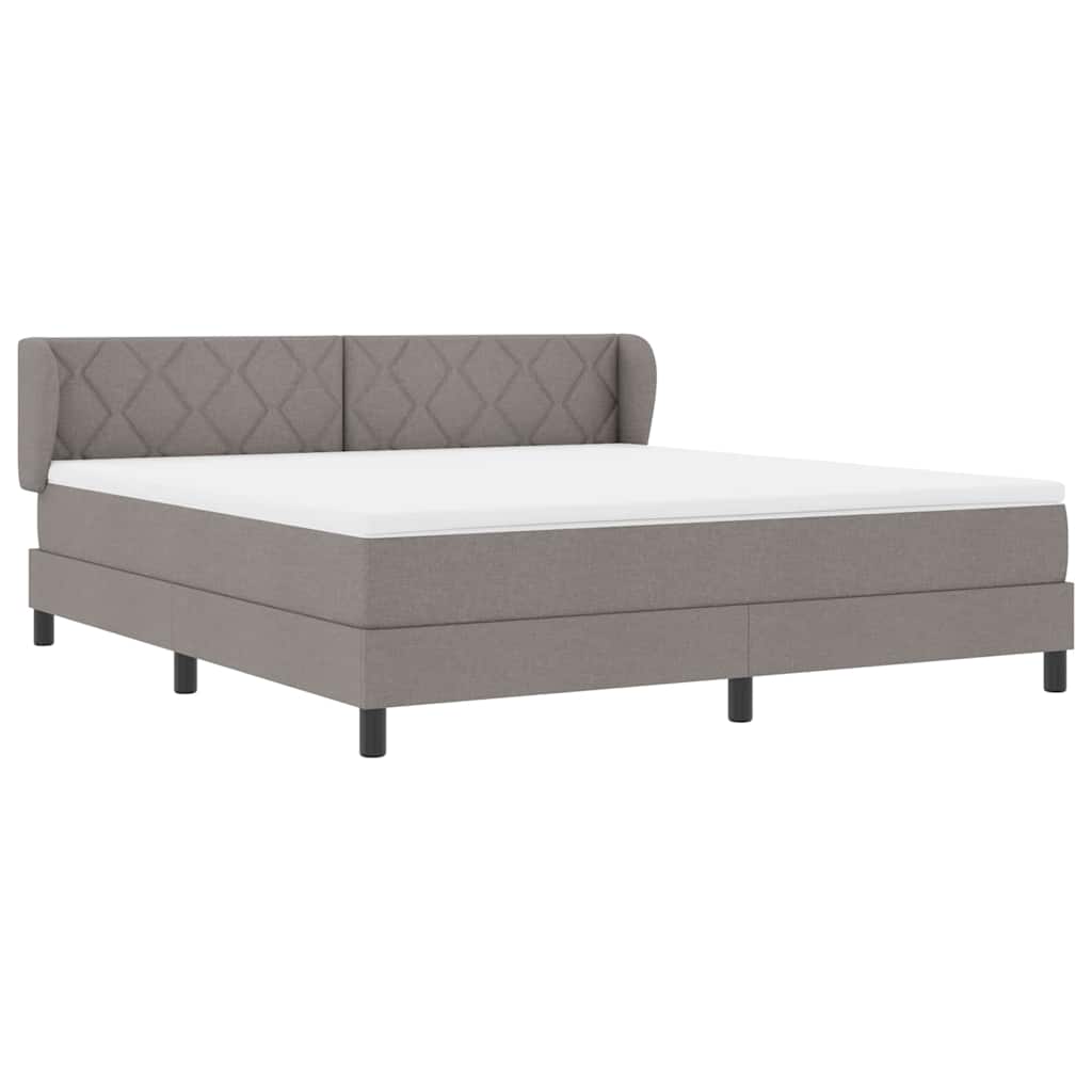 Box spring seng med hovedgærde Gråbrun 180 x 200 cm Stof