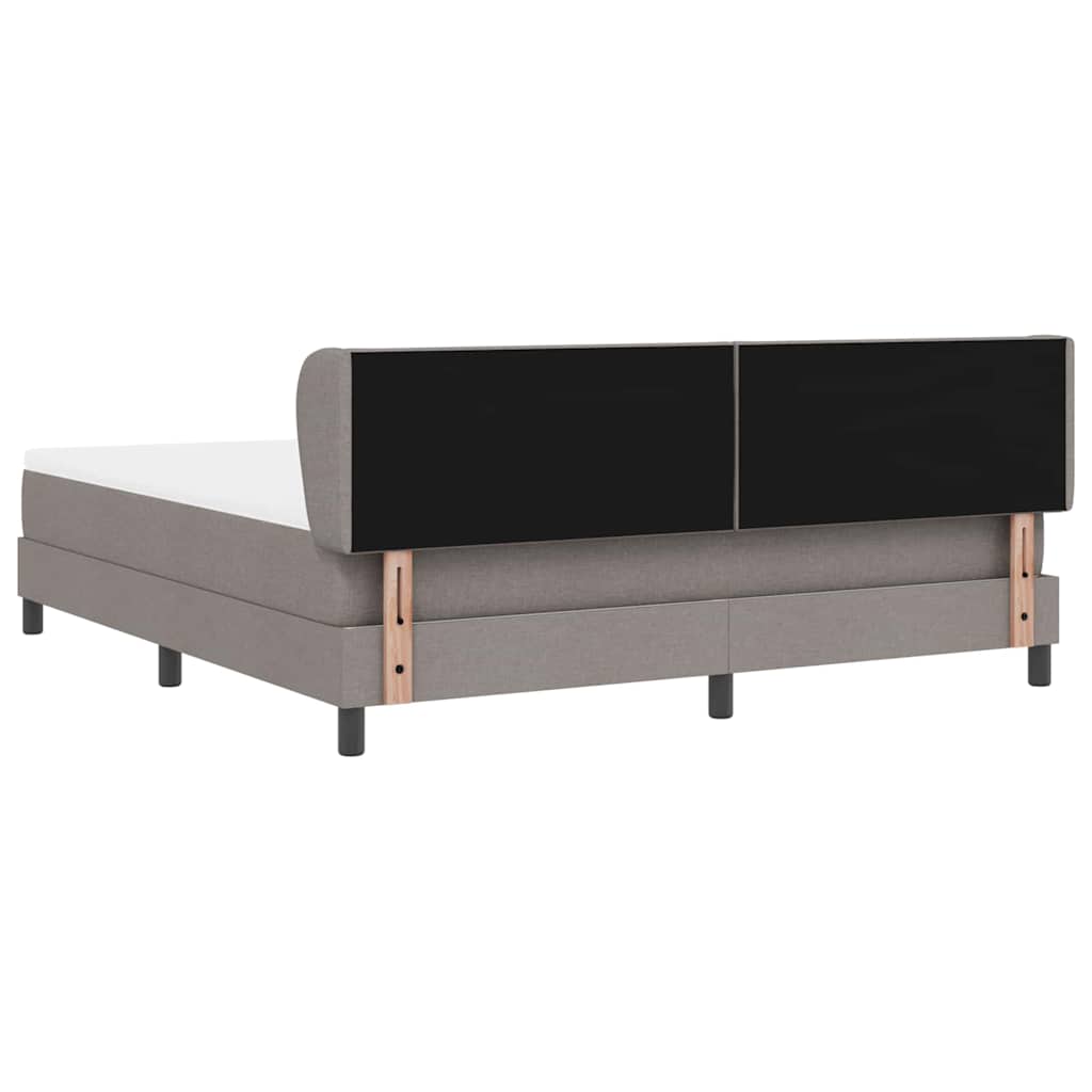Box spring seng med hovedgærde Gråbrun 180 x 200 cm Stof