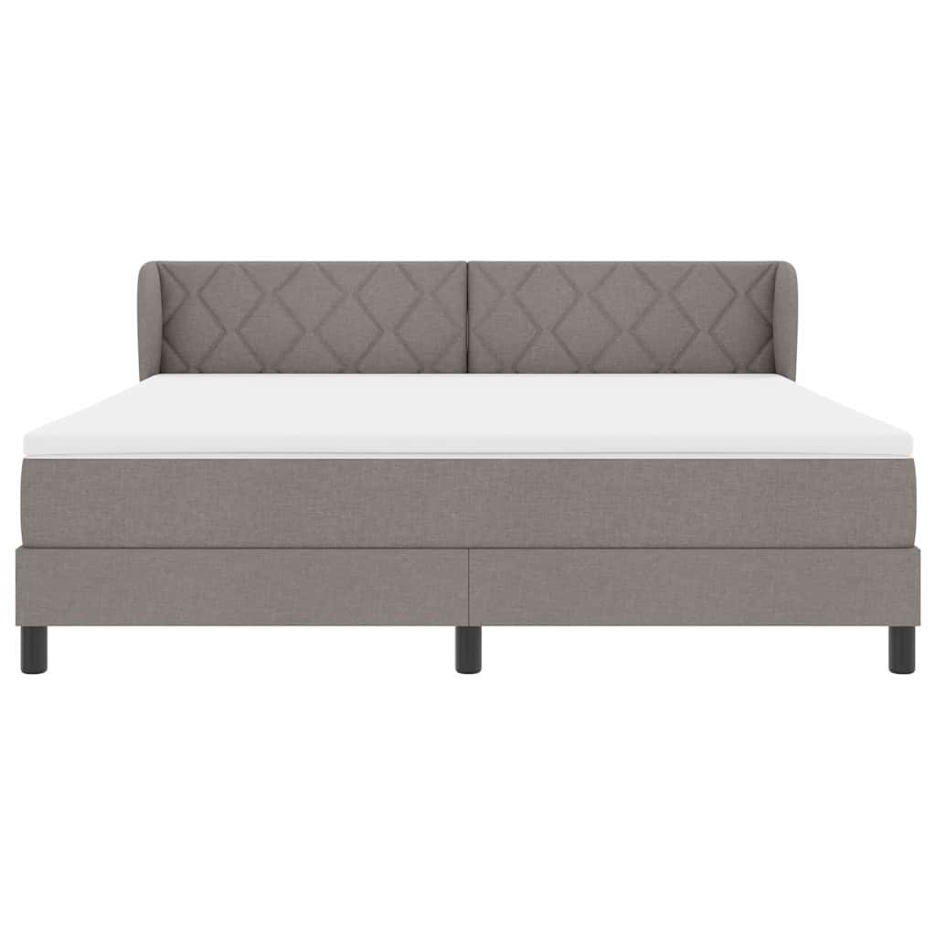Box spring seng med hovedgærde Gråbrun 180 x 200 cm Stof