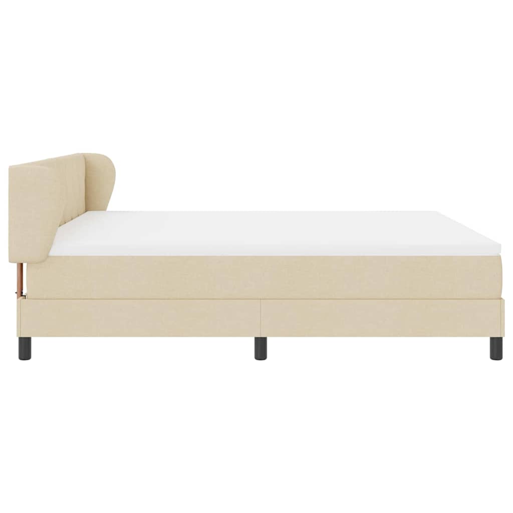 Box spring seng med hovedgærde Creme 180 x 200 cm Stof