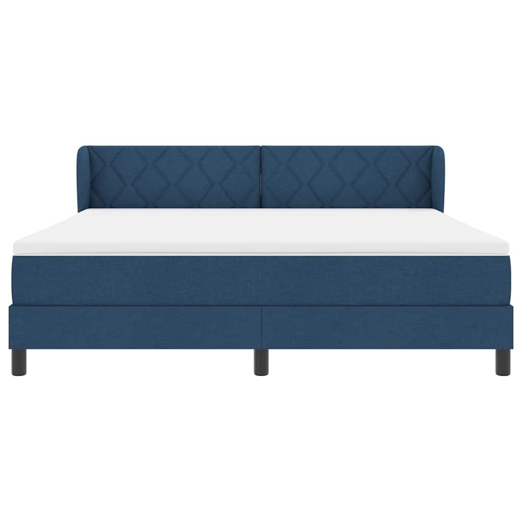 Box spring seng med hovedgærde Blå 180 x 200 cm Stof