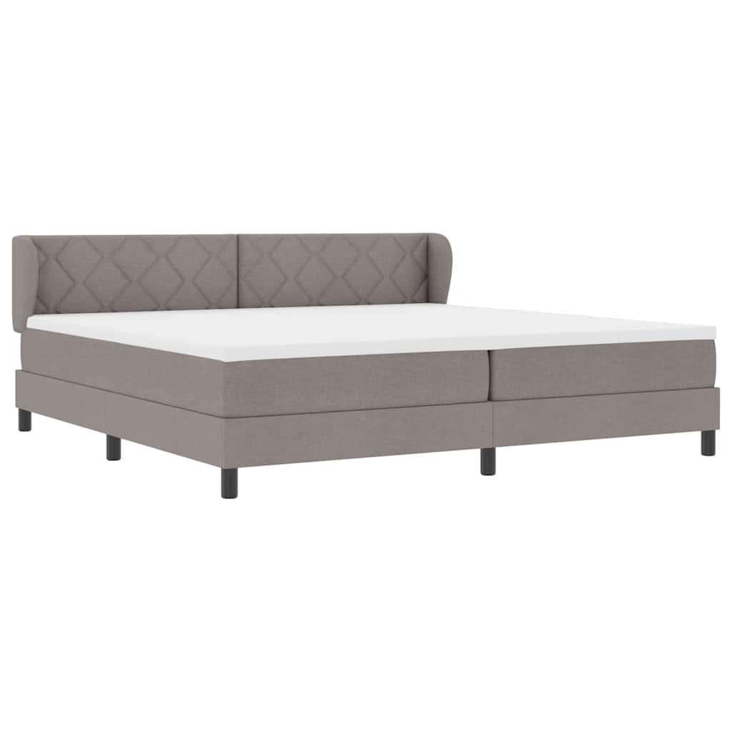 Box spring seng med hovedgærde Gråbrun 200 x 200 cm Stof