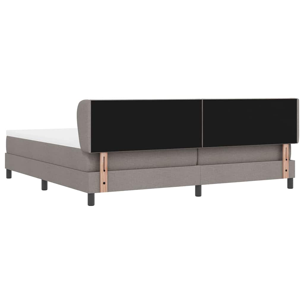 Box spring seng med hovedgærde Gråbrun 200 x 200 cm Stof