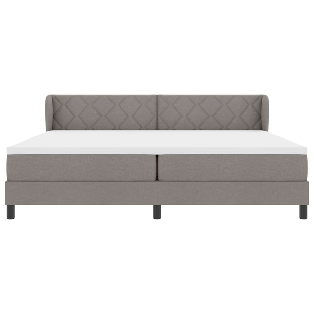 Box spring seng med hovedgærde Gråbrun 200 x 200 cm Stof