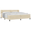 Box spring seng med hovedgærde Creme 200 x 200 cm Stof