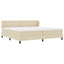 Box spring seng med hovedgærde Creme 200 x 200 cm Stof