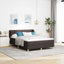 Box spring seng med madras Mørk Brun 140 x 200 cm Stof