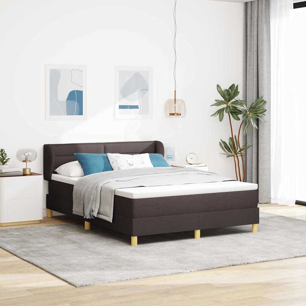 Box spring seng med madras Mørk Brun 140 x 200 cm Stof