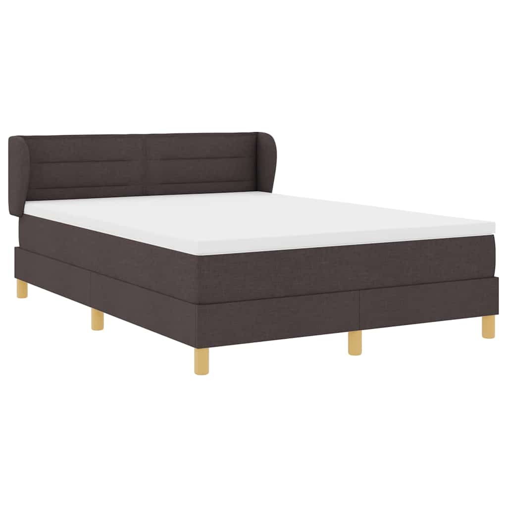 Box spring seng med madras Mørk Brun 140 x 200 cm Stof