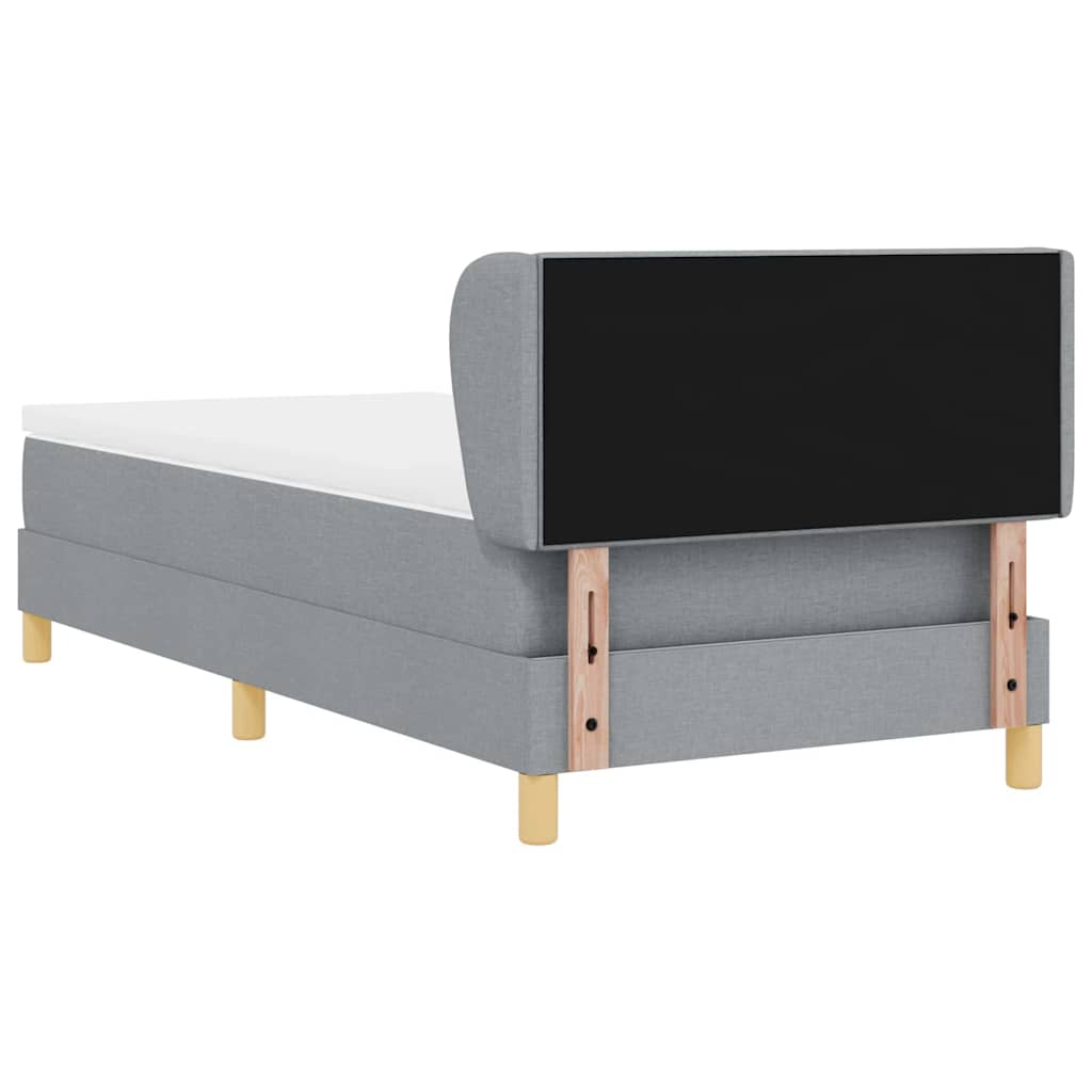 Box spring seng med hovedgærde Lysegrå 80 x 200 cm Stof