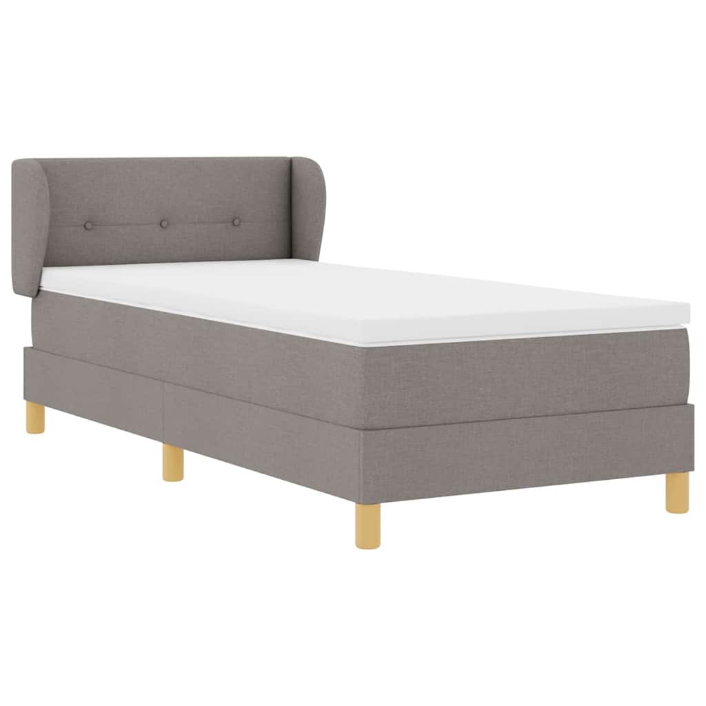 Box spring seng med hovedgærde Gråbrun 80 x 200 cm Stof