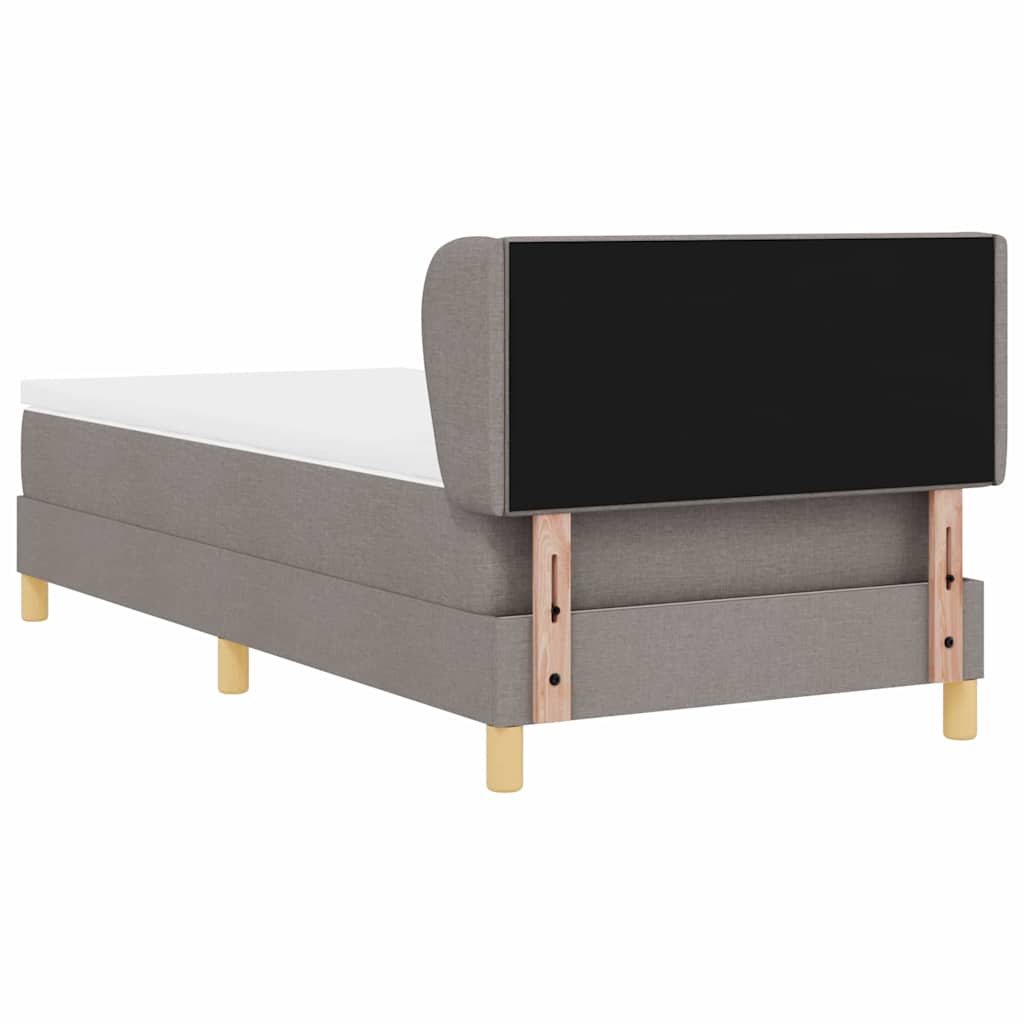 Box spring seng med hovedgærde Gråbrun 80 x 200 cm Stof
