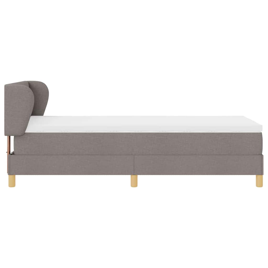 Box spring seng med hovedgærde Gråbrun 80 x 200 cm Stof