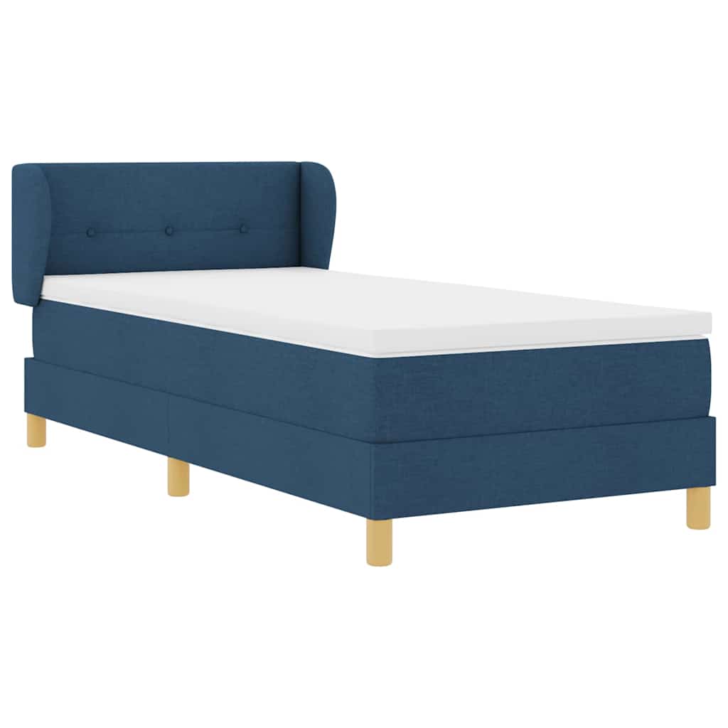 Box spring seng med hovedgærde Blå 80 x 200 cm Stof