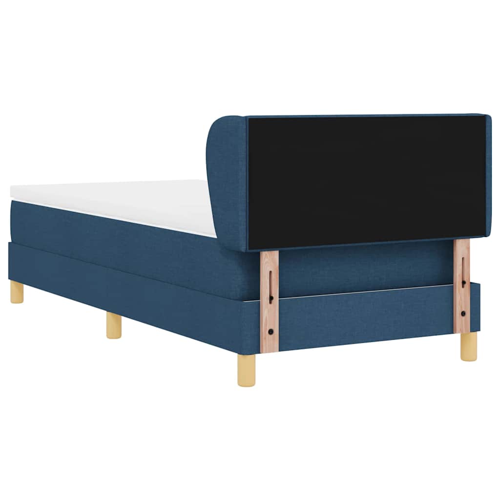 Box spring seng med hovedgærde Blå 80 x 200 cm Stof