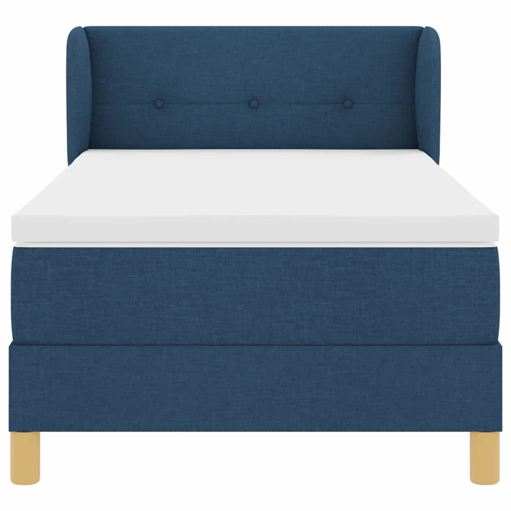 Box spring seng med hovedgærde Blå 80 x 200 cm Stof