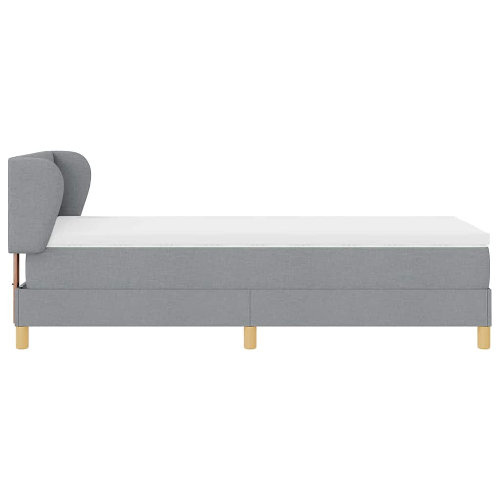 Box spring seng med hovedgærde Lysegrå 100 x 200 cm Stof