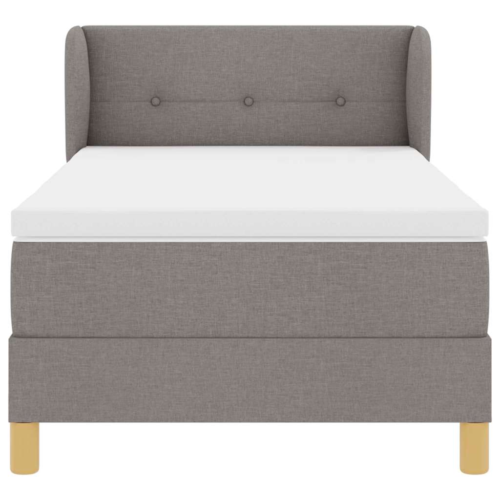 Box spring seng med hovedgærde Gråbrun 100 x 200 cm Stof