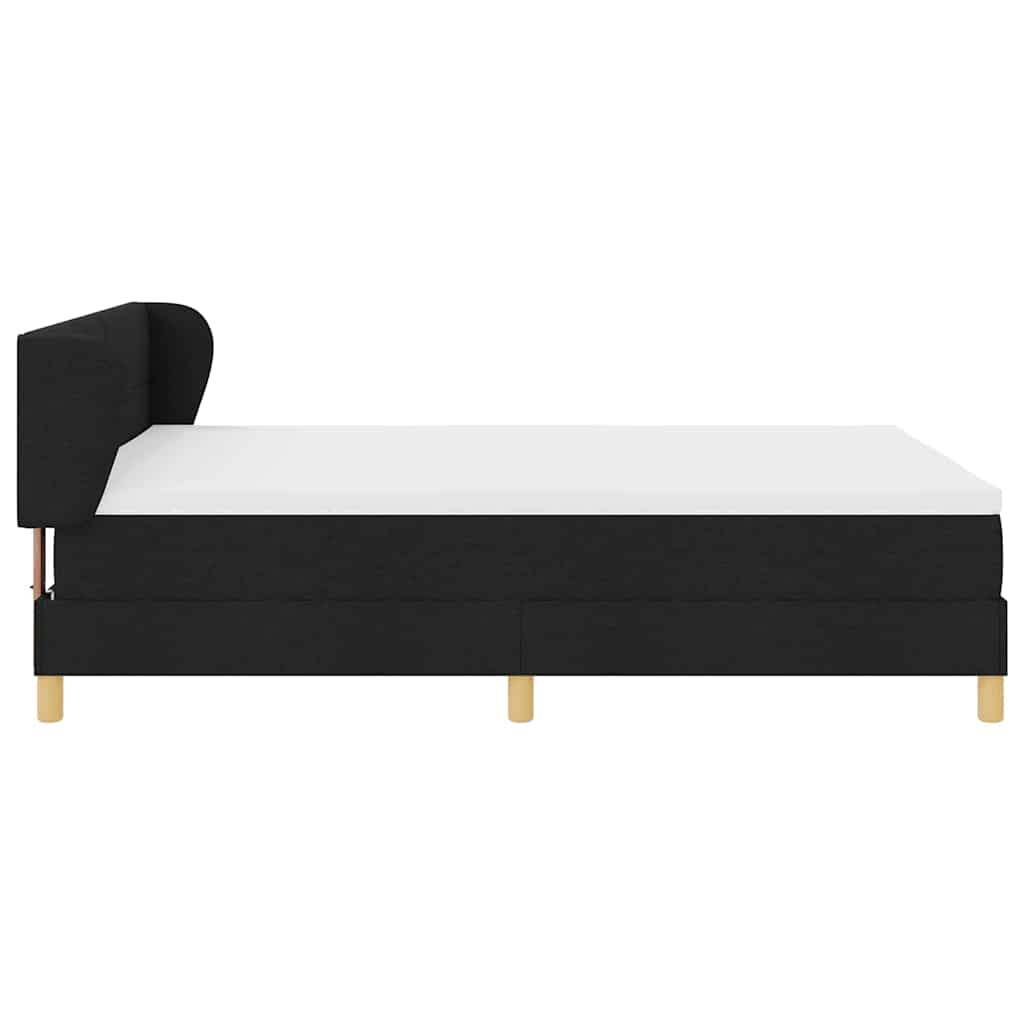 Box spring seng med hovedgærde Sort 140 x 190 cm Stof