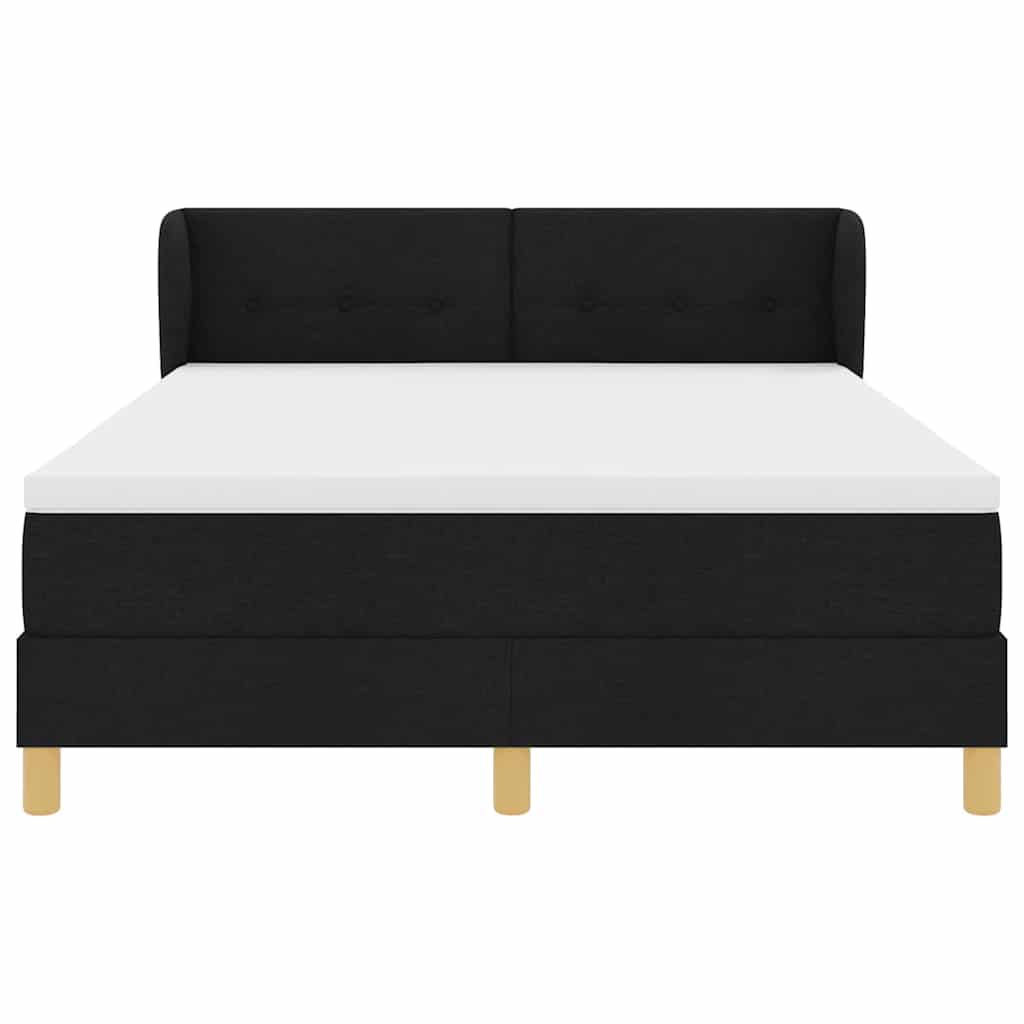 Box spring seng med hovedgærde Sort 140 x 200 cm Stof