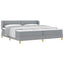 Box spring seng med hovedgærde Lysegrå 200 x 200 cm Stof
